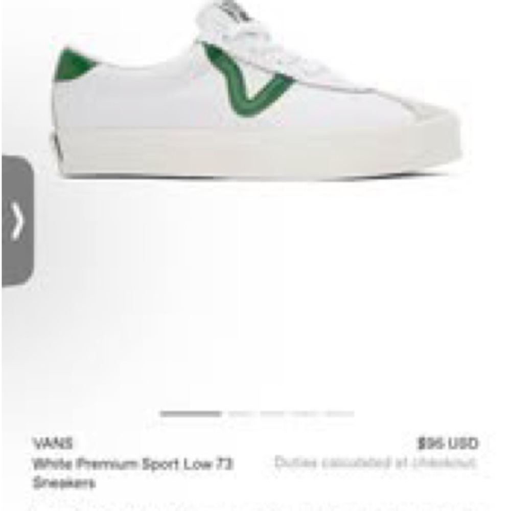 Vans White and Green Sport Low Sneakers size 11 men’s